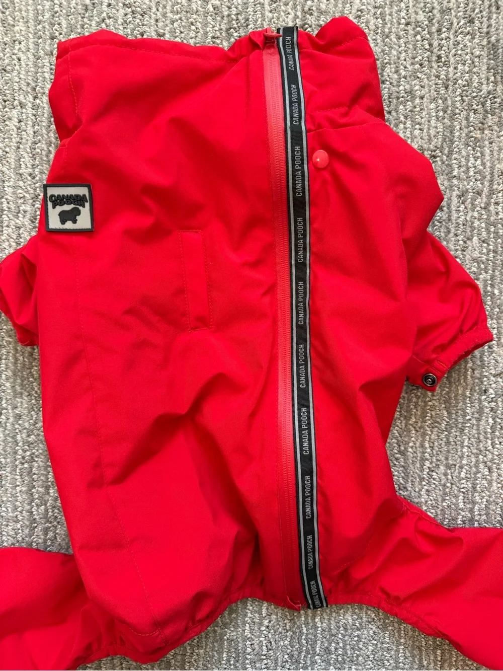Canada Pooch Red Winter Dog Snowsuit Coat Size 16 Insulated Water Resistant
